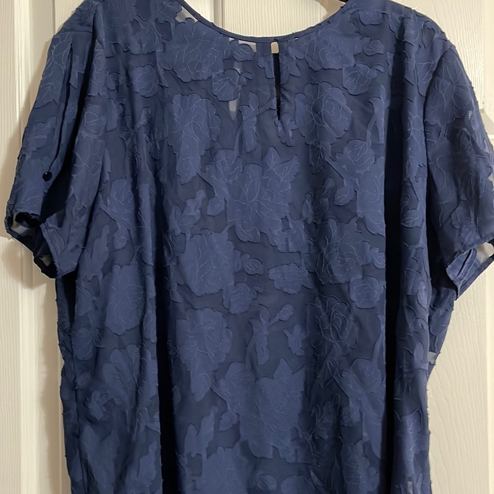 Van Heusen Blue floral sheer top